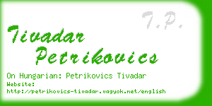 tivadar petrikovics business card